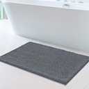 Mayshine Non-slip Bathroom Rug Safety Shower Mat Machine-washable Bath Carpet with Water Absorbent Soft Microfibers of - Dark Gray（24×39 inches）