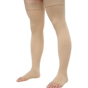 20-30 Compression Socks for Women Men, Thigh High Compression Stockings, Support Hose for Women Compression, Travel Toeless Women's Compression Socks, Light Open Toe Pregnancy Support Socks M