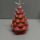 MOMENTS IN TIME Ceramic Christmas Tree 9 Pink LED Lighted Pre-Lit Tabletop Tree with Warm White Bulbs & Star Topper, Battery Operated Holiday Dcor