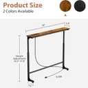 GRLEAF 39" Adjustable Height Narrow Console Table with Power Outlets, Long Sofa Table with Charging Station Behind Couch Table Skinny Entryway Table for Living Room, Hallway and Office Rustic Brown, 39IN