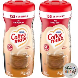 Coffee Mate Original Powdered Coffee Creamer 11 oz. 2-Pack Bundle with Basicos Coaster