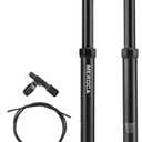 Dropper Seat Post for Mountain Bike, 30.9/31.6mm Bike Seat Post, 125mm Travel, Aluminum Body, with Remote Lever and Cable Kit, MTB/Ebike Internal Routing