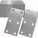20Pcs Stainless Steel Flat Bracket Mending Plate, 4"x2" Bracket Joining Plate, Heavy Duty Metal Repair Fixing Joining, Flat Brace Right Angle for Wood Furniture Cabinet Shelves
