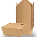 50 Pack 47 oz Large Takeout Food Container, Heavy-duty Microwave Kraft Paper Takeout Box, Leak Proof and Oil Resistant Paper Lunch Box, Cardboard takeout box for Restaurants, Homes, and Gatherings