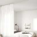 Curtain Track, Ceiling Curtain Track with Roller Hooks, Ceiling Mount Rail Set for Room Divider, 9ft - 12ft (White)