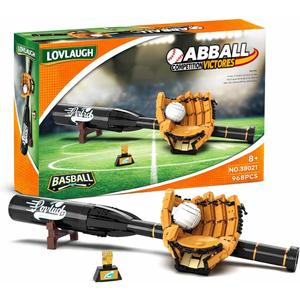 968Piece Baseball Building Set with Bat, Glove, Ball & Trophy - Interactive STEM Toy for Kids Ages 8+, Buildable Display & Play, Compatible with Major Brick Brands
