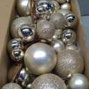2 Pcs Christmas Ball Garland 6 ft Ball Ornaments Christmas Bulb Garland Xmas Tree Bauble Decorations for Party Supplies Indoor Outdoor Home Office Decoration Accessories(Champagne Gold)