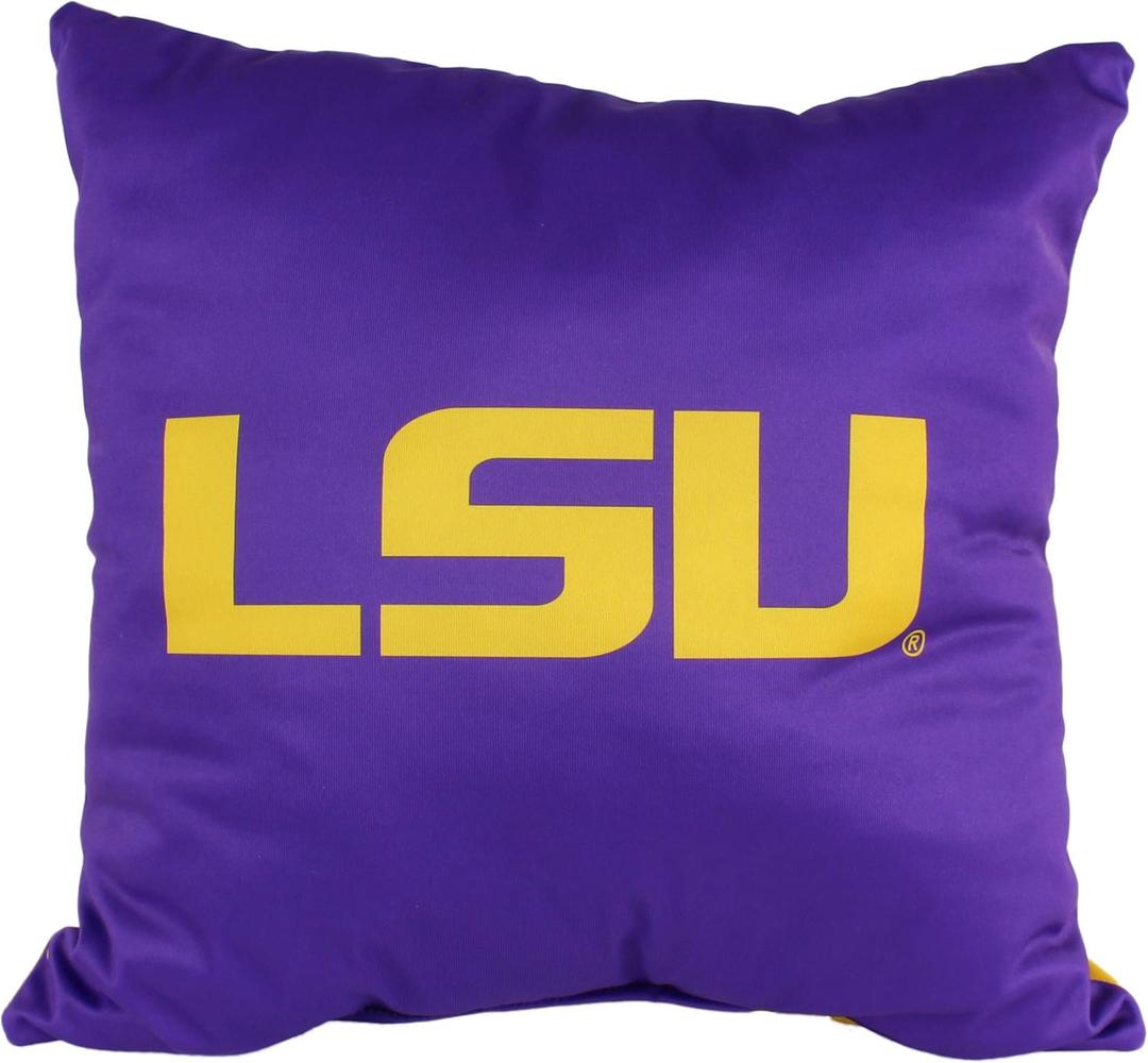 College Covers Everything Comfy LSU Tigers 16" Decorative Pillow Reversible 2 Unique Sides