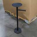 Toilet Paper Holder Stand with Shelf on Top, Black TP Roll Holder Floor Standing, Sturdy Base (Black)