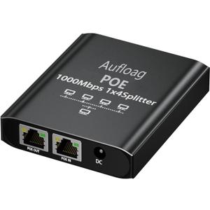 Gigabit PoE Switch 1 to 4-1000M POE Splitter 1 in 4 Out, Total 90W with 4PoE+ Extender, Compatible with Cat5/5e/6/7/8 Cable, Plug & Play, 4 Port Network Switch for Security IP Camera AP