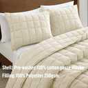 Cotton Muslin Gauze Quilt Set Queen, Soft Breathable, Ivory
Cotton cover with polyester fill, 3-season warm pre-washed linen-like comforter, airy cozy feel, corner loops, box stitch