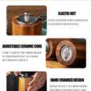 Acacia Wood Salt and Pepper Grinder Mills Sets, Wooden Shakers with Adjustable Ceramic Core, Classic Manual Salt Grinder Refillable Pepper Mill Set with a Gear Crank System for kitchen Spice