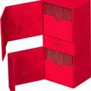 Ultimate Guard Twin Flip'n'Tray 266+, Deck Case for 266 Double-Sleeved TCG Cards + Dice Tray, Red, Independent Magnetic Closure & Microfiber Inner Lining