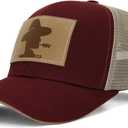 Sacudido's 6-Panel Cap Hat | Burgundy and Beige | Classic Country Ranch Style | Adjustable for Men Women
