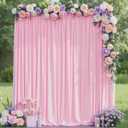 Wokceer Pink Backdrop Curtain for Wedding Parties 10x8FT Photo Polyester Backdrop Drapes for Wedding Photoshoot Baby Shower Birthday Party Curtains Photography Background 2 Panels 5x8FT