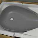 Bathroom Vessel Sink, 22.4 Countertop Ceramic Basin with Chrome Faucet/Pop-up Darin/P-trap, One-stop Shopping, Grey