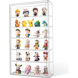 23.6'' Extra Large Wall Mounted Acrylic Display Case for Collectibles 13.8'' x 4.7'' x 23.6'' Clear Figures Collection Display Cases Storage Box Dustproof Showcase with 5 Adjustable Shelves