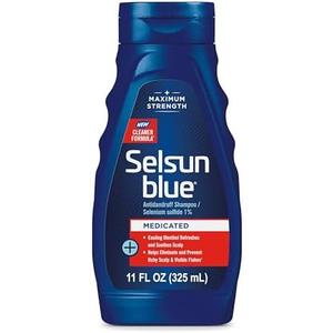 Selsun Blue Medicated Antidandruff Shampoo, Maximum Strength Scalp Treatment With Selenium Sulfide, 11 fl. oz.