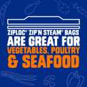 Ziploc Zip 'n Steam Food Storage Cartons for Meal Prep, Healthy Meals in Minutes, Microwave Safe, 10 Count