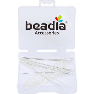 925 Sterling Silver Flat Head Pins 0.5x50mm 20pcs for Jewelry Making Findings