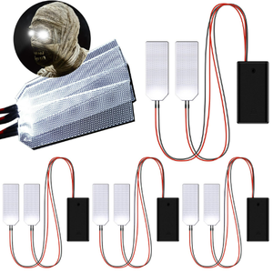 Retisee 4 Pcs Halloween Flexible LED Eyes Glowing for Mask Kit Cosplay Laser Eyes for Skull Light up with Battery Box