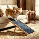 Wooden Dog Ramp for Couch, Foldable Pet Ramp for Small Dogs, 39.4" L