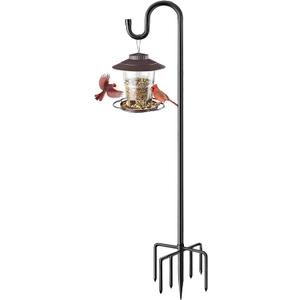 84" Shepherds Hooks for Outdoor, Heavy Duty Bird Feeder Pole with 7 Prongs Base for Hanging Lantern, Hummingbird Feeder, Plant Baskets, Shepherds Hook for Bird Feeders for Outside, 1 Pack