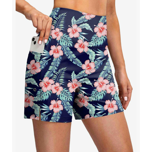 G Gradual Women's 5" High Waisted Swim Board Shorts with Phone Pockets UPF 50+ Quick Dry Beach Shorts for Women with Liner M