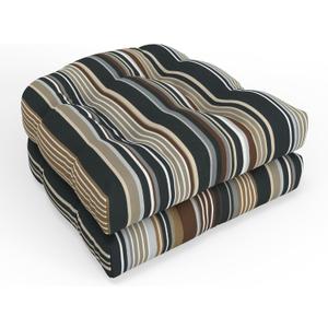 Pillow Perfect Cojn de asiento a rayas, 19 x 19 pulgadas, ratn negro Multi Labrisa 2 unidades