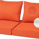 22X24-2set,Outdoor Chair Cushions, 30D High-Density Foam Patio Chair Cushions, Water-Resistant UV 2000H Color Fastness Outdoor Seat Cushions for Patio Furniture Sofa,Orange