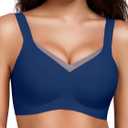 Gailife Crossover Bras for Women No Underwire Wireless Bralettes Seamless Supportive T Shirt Everyday Bras (X-Large, Navy)
