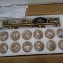 Glass Globe Sputnik Chandelier, 16-Light Mid Century Modern Light Fixture Over Table, Linear Chandeliers for Dining Room, Kitchen Island, Brass Gold and Amber Bubble, 40 Inch, GC-02