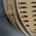 Hcooker Bamboo Steamer Basket Set, 8-Inch 2-Tier Steamer for Cooking, Chopsticks Liners Sauce Dish Dumpling Making Tools, Steaming Asian Food, Bao Buns, Meat, Dim Sum, Rice, Vegetable Steam Pot