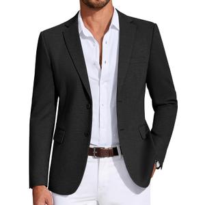 COOFANDY Mens Casual Blazer Knit Sport Coat Lightweight Two Button Suit Jacket