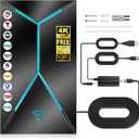 2026 Upgraded TV Antenna Indoor Outdoor, 2200+ Miles Long Range HDTV Antenna with Amplifier Signal Booster, 26FT Coaxial Cable for Local Channels 4K 8K 1080p,Digital Reception for Smart & Older TVs