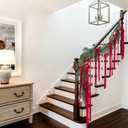 6 ft Christmas Cedar Garland with 12 Velvet Bows Faux Realistic Green Cedar Garland Winter Pine Decoration for Mantle Fireplace Staircase Wall Table Indoor Outdoor