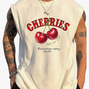 Men's Crewneck Sleeveless Tank Tops Casual Graphic Vest Top Vintage Summer Tee Shirts Streetwear size L