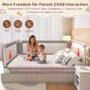 3-Piece King Size Bed Rail for Toddlers - Height Adjustable Baby Bed Rail Guard with Headboard Rod,Safety Bed Rails for King Size Bed with Child Lock(78.74x78.74x74.8 Inch)
