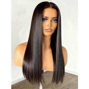 SUKRI Synthetic Lace Front Wig for Black WomenBlack 134 Preplucked Straight Wigs for Women Glueless Wig with Baby Hair for Party and Daily Use (134-Natural 1B)