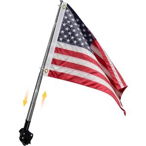 Bradford American Boat Flag Pole Kits Small American Flag with Retractable Flagpole, Strong Stainless Steel Pole Accessories for Boats, Yachts, Ships, Bikes, RVs