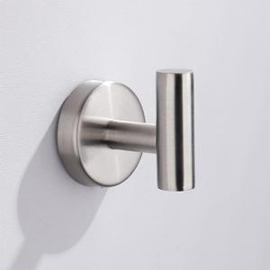 Hallyware 1 Pack Round Base SUS304 Stainless Steel Bathroom Heavy Duty Towel Hook Hanger Coat Hook Coat Hook for Wall Mounted, Brushed