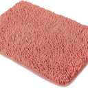 Yeaban Coral Bathroom Rugs  Thick Chenille Bath Mats | Absorbent and Washable Bath Rug Non-Slip, Plush and Soft Rugs for Bathroom, Kitchen, Shower, Sink - 17" x 24"