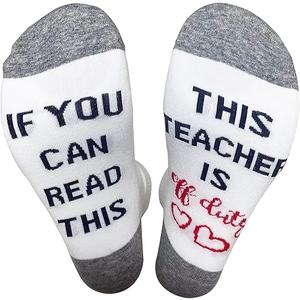 If You Can Read This This Socks For Women Teacher Off Duty Gift Socks Size 6-11W