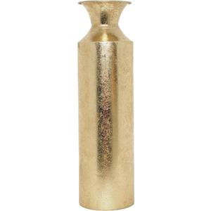 Hosley 16" High Gold Metal Decorative Tall Floor Vase - Metallic Centerpiece Vases for Floral Arrangements Home Decoration - Flower Bucket Vases for Gift, Spa, Reiki Meditation Settings O5 - Set of 1