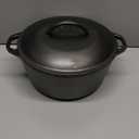 Lodge 5 Quart Cast Iron Dutch Oven. Pre-Seasoned Pot with Lid and Dual Loop Handle