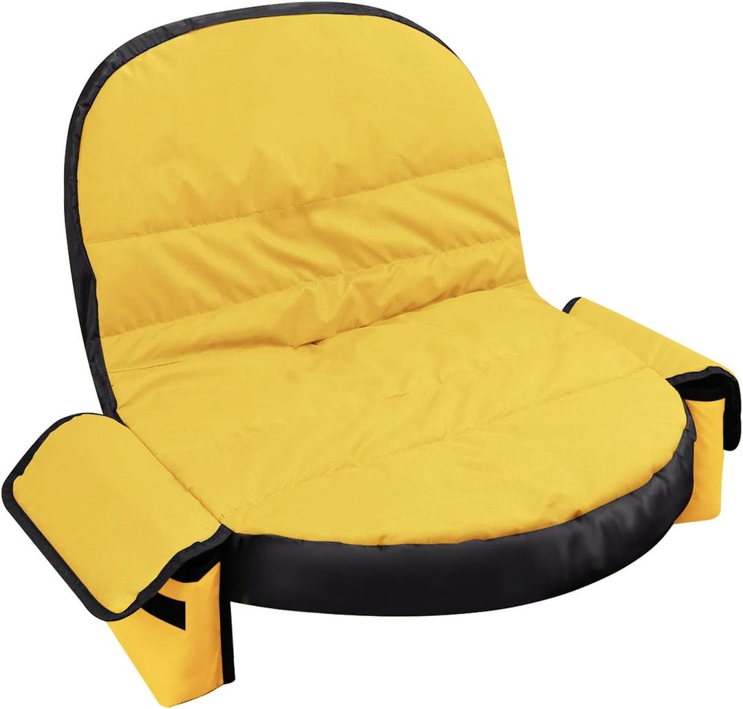 Lawn Tractor Seat Cover with Pocket, Compatible with John Deere, Cub Cadet, Craftsman, Kubota, Husqvarna, Fit for Seat Back Heights of 12.5-14 Inches -Yellow