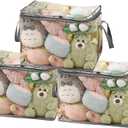 3 Packs Plush Toy Storage Organizer, Clear PVC Toy Storage Bags with Zipper & Handles for Board Games, Puzzles, Building Blocks, Books