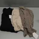 3 Pack Maternity T-Shirts Pregnancy Tops Women Sweater Long Sleeve Turtleneck Ribbed Finger Sleeve Outfits (Medium, Coffee, Apricot, Black)