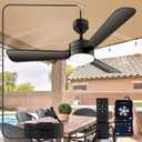 Ceiling Fans with Lights,36" LED Fan Light Hanging with Hook,Plug in Ceiling Fan Light,Hook Type Ceiling Fan,40W,3000-6500k,Remote Control,Portable Fan for Camping Bed,Patios,(Black)
