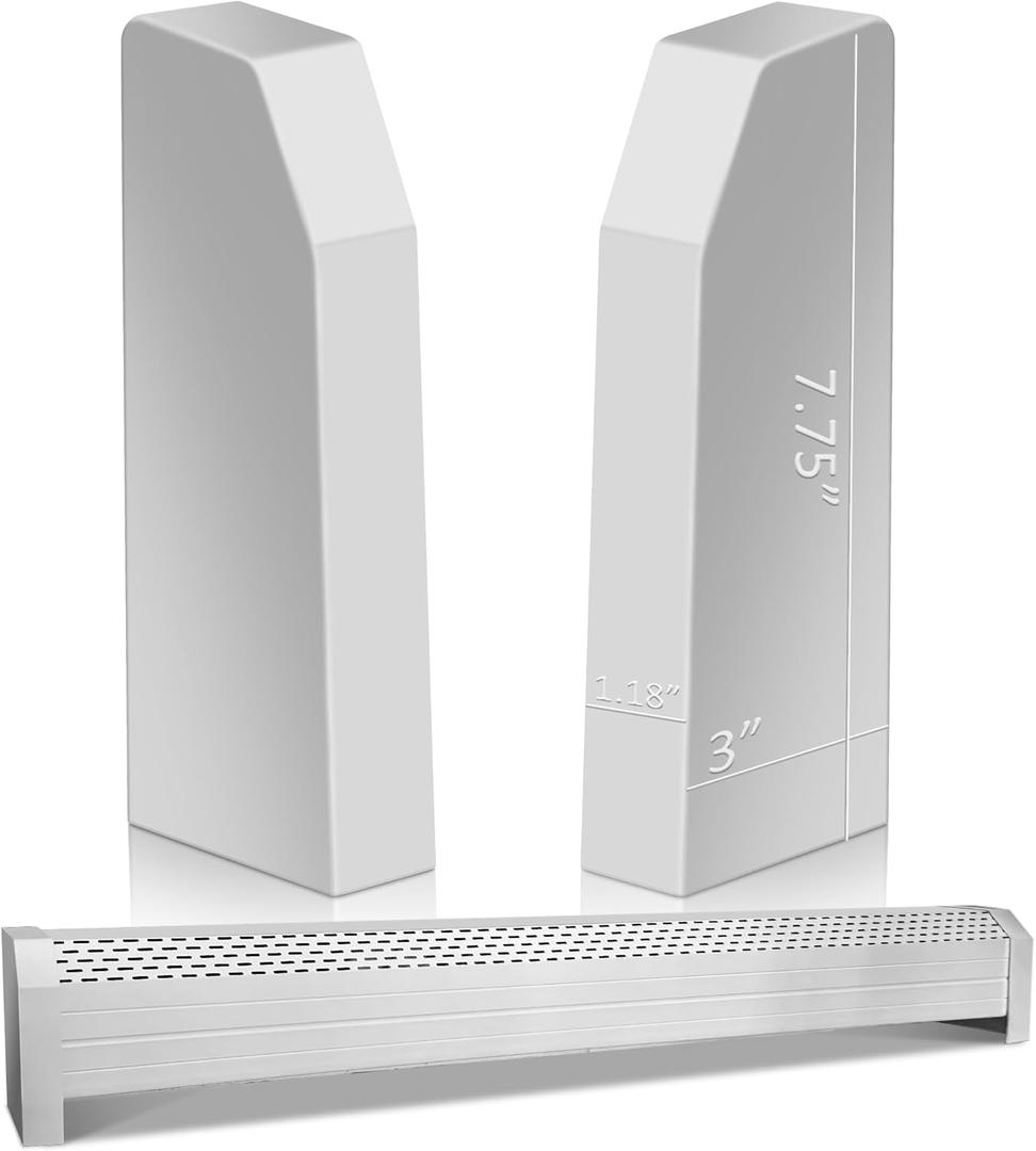 2 Pack End Caps for Baseboard Heater Covers, Includes Silicone Left and Right Radiator Cover, Fits Most Standard Baseboard Heaters, Easily Trim to Fit, Durable, Efficient Design (Height 7.75 inches)